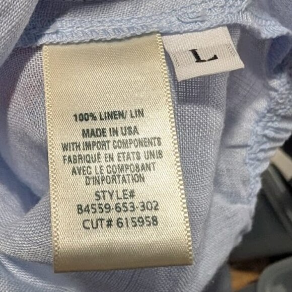 Bella Dahl | Linen Tie Neck Top In Blue - Picture 8 of 16